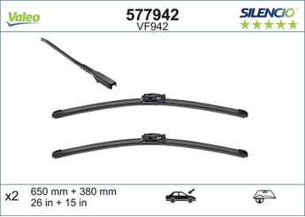 Silecek Süpürgesi Ön  650/380 mm - 26/15 inç VALEO 577942  288907630R 288902958R 28 89 076 30R