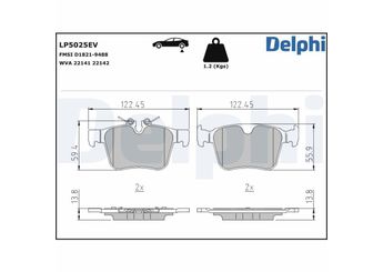 Fren Disk Balata Arka DELPHI LP5025EV  T4K11469 T4K17305 T4K17558 T4K6084 T4K9685