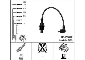 Buji Kablosu  NGK 7275  1462110080 14 621 100 80 5967L0 5967.L0 5967L7 5967.L7 5967N7 5967.N7 9609493380 96 094 933 80