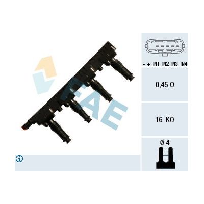Ateşleme Bobini  Opel Corsa B (03.1997->)  ÜNÜVAR 155022-2