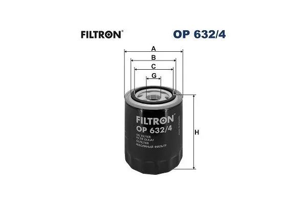 Yağ Filtresi  Hyundai Terracan (HP)(2001->)  FILTRON OP 632/4