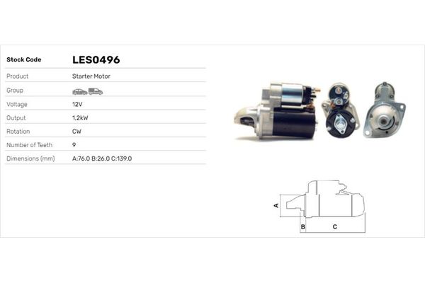 Marş Dinamosu  BMW 3 Serisi Sedan (E90)(2004->)  LUCAS ELEKTRIK LES0496