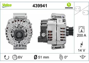 Alternatör  VALEO 439941  A0009062822 9068504 0009068504 A00090628220080 A0009068504 A00090685040080