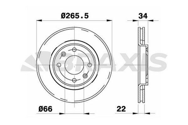 Fren Disk Ayna Ön Sağ ve Sol Peugeot 206 Sedan (09.2006->)  BRAXIS AE0003