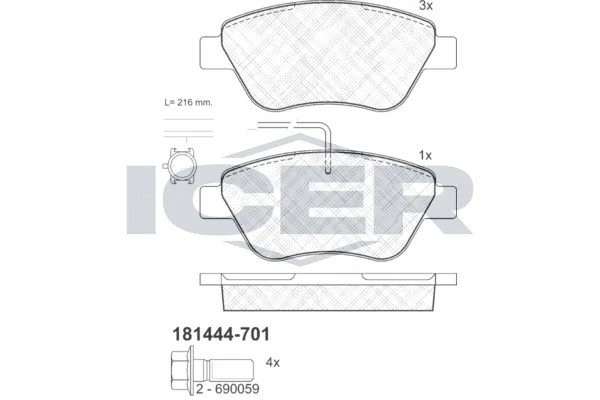 Fren Disk Balata Ön Alfa Romeo MiTo (145)(2008->)  FIAT ORJINAL 77364637
