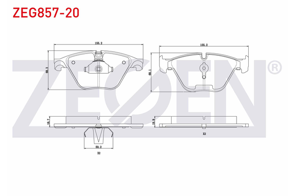 Fren Disk Balata Ön BMW 5 Serisi Touring (F11)(11.2011->)  ZEGEN ZEG857-20