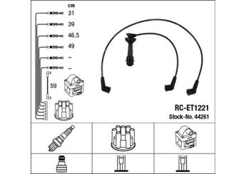 Buji Kablosu  NGK 44261  9091921461 90919-21461 9091921463 90919-21463