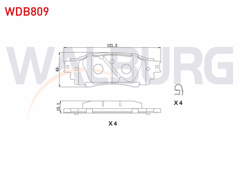 Fren Disk Balata Arka WALBURG WDB809  
