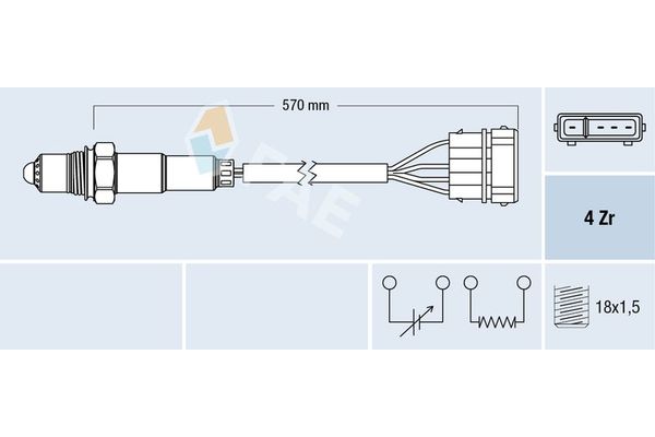 Oksijen (Lambda) Sensörü  Skoda Felicia Sedan (791)(11.1994->)  FAE 77239