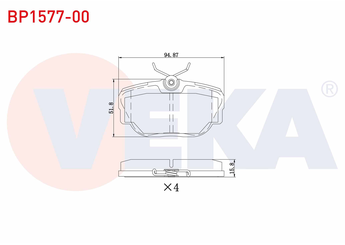 Fren Disk Balata Arka VEKA BP1577-00  