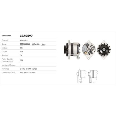 Alternatör  LUCAS ELEKTRIK LEA0597