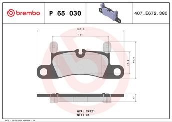Fren Disk Balata Arka BREMBO P 65 030  7P5698451 95835193950 95835293950 9588698451B