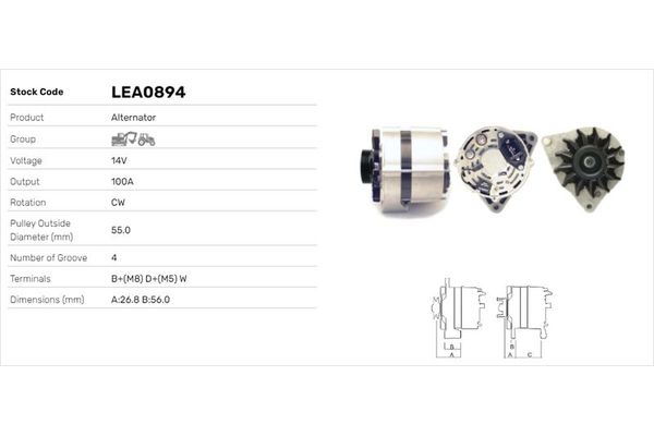 Alternatör  LUCAS ELEKTRIK LEA0894