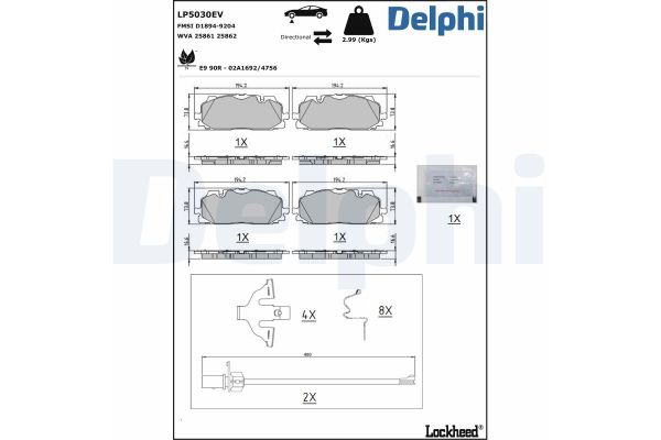 Fren Disk Balata Ön Audi e-tron Sportback (GEA)(11.2019->)  DELPHI LP5030EV