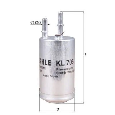 Yakıt Filtresi  Volvo V70 S.Wagon [Combi] (04.2007->)  MAHLE KL 705