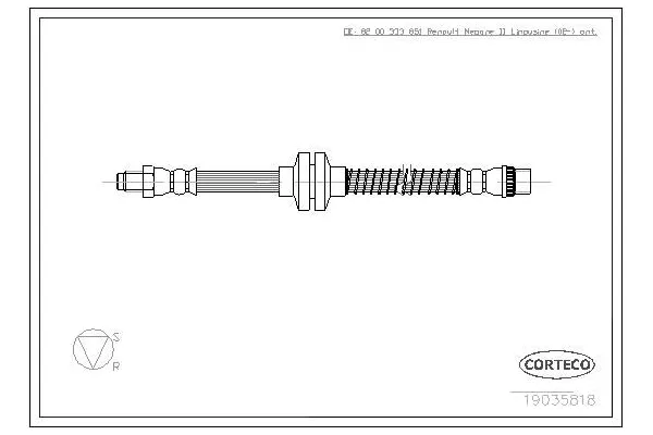 Fren Hortumu Ön Sağ veya Sol Renault Megane II HB (10.2002->)  BSG 75-730-016