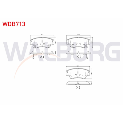Fren Disk Balata Ön Ssangyong Tivoli (2015->)  WALBURG WDB713