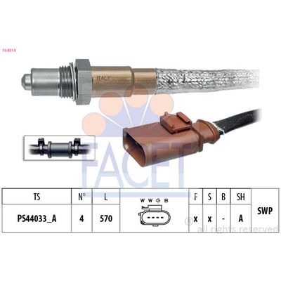 Oksijen (Lambda) Sensörü  Volkswagen Passat (3C2)(03.2005->2010)  FACET 10.8314
