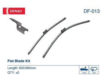 Silecek Süpürgesi Ön Muz Tip 600/380 mm - 24/15 inç DENSO DF-013  8X1955425 8X1955425A 8X1955426A 8X2955426 1S1955425 1S1955426 1S1998002 6R1955425A 6R1955426A 6R1998002