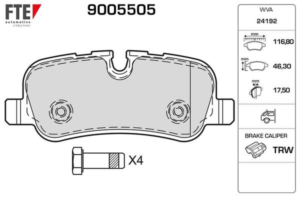 Fren Disk Balata Arka Land Rover Discovery (08.2004->)  FTE 9005505