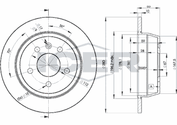 Fren Disk Ayna Arka Sağ ve Sol MGA 50619  6384230112 638 423 01 12