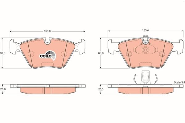 Fren Disk Balata Ön TRW GDB1404