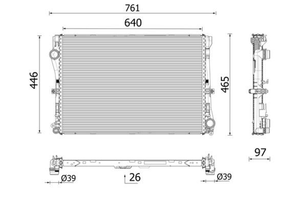 Su Radyatörü  BMW 5 Serisi Sedan (F10)(08.2010->)  MAHLE CR 2640 001P