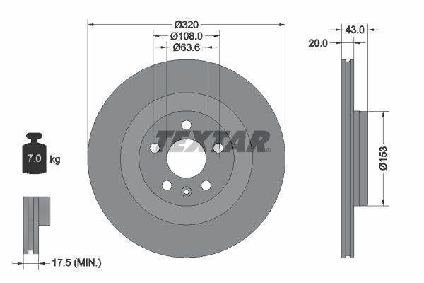 Fren Disk Ayna Arka Sağ ve Sol Volvo S90 Sedan (03.2016->)  AP V1025V