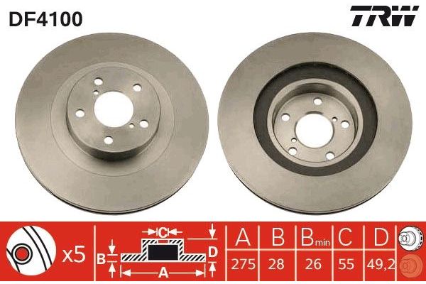 Fren Disk Ayna Ön Sağ ve Sol Toyota Celica (T20)(1994->)  WALBURG WBD1264