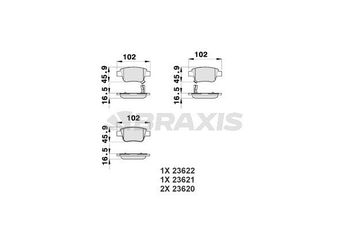 Fren Disk Balata Arka BRAXIS AB0101  446605010 04466-05010 4466YZZE2 04466YZZE2 446605020 446628110 446658010