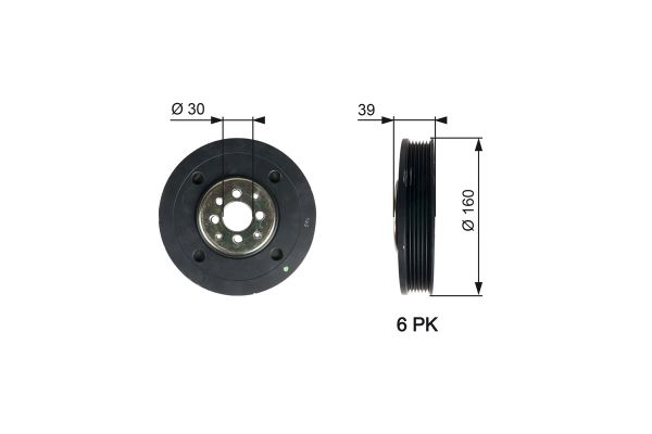 Krank Kasnak  Audi 80 (08.1991->)  GATES TVD1004