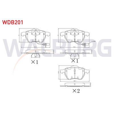Fren Disk Balata Ön Audi 100 Avant (C4)(08.1991->)  WALBURG WDB201