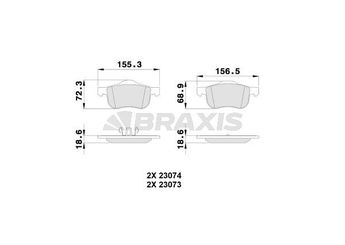 Fren Disk Balata Ön BRAXIS AA0077  2724011 8634921 272401 30648385 30648387 31262503 31262506 8623861 86349214