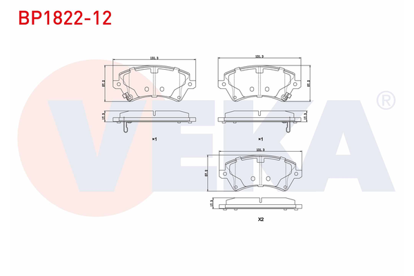 Fren Disk Balata Ön Toyota Corolla Combi SW (E12)(2002->)  VEKA BP1822-12