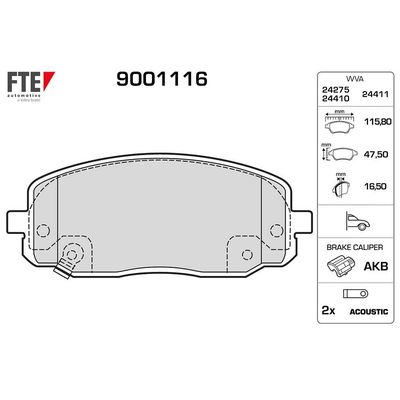 Fren Disk Balata Ön Kia Picanto (SA)(2004->)  FTE 9001116