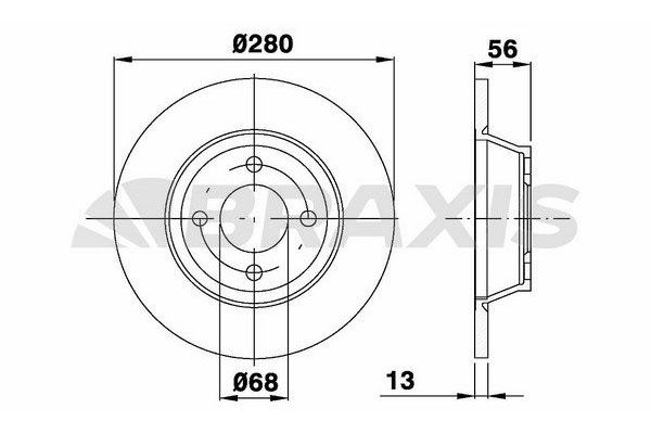 Fren Disk Ayna Ön Sağ ve Sol Audi 80 (08.1991->)  BRAXIS AE0481