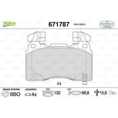 Fren Disk Balata Ön Opel Insignia B Grand Sport (2017->)  VALEO 671787