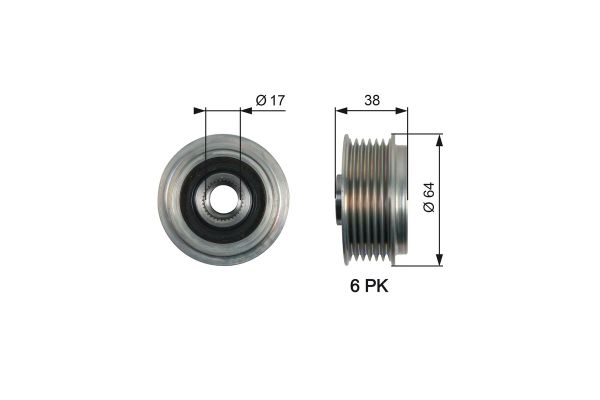 Alternatör Kasnağı  GATES OAP7165