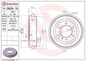 Kampana Arka Sağ veya Sol BREMBO 14.D629.10  8973605050