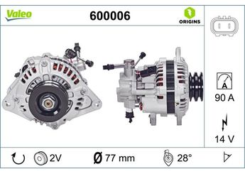 Alternatör  VALEO 600006  3730042870 AF190216 37300-42870