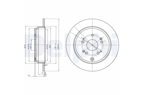 Fren Disk Ayna Arka Sağ ve Sol Honda CR-V (RE)(01.2007->)  DELPHI BG4064C
