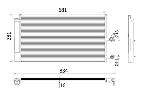 Klima Radyatörü  Volvo XC90 (10.2014->)  MAHLE AC 890 000P