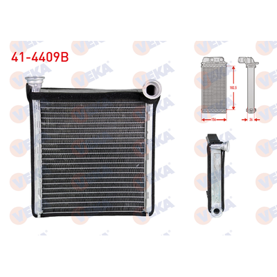 Kalorifer Radyatörü  Volkswagen Jetta VI (163)(09.2014->)  VEKA 41-4409B