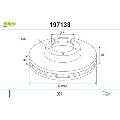 Fren Disk Ayna Ön Sağ ve Sol Toyota Proace (X3)(2013->)  VALEO 197133
