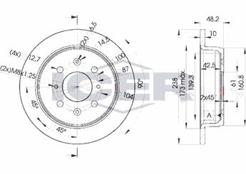 Fren Disk Ayna Arka Sağ ve Sol WALBURG WBD1079  42510SH3000 42510SD2A00 42510-SD2-A00 42510SH3G00 42510-SH3-G00 42510SE0000 42510-SE0-000 42510SE0010 42510-SE0-010 42510-SH3-000 42510SK3305 42510-SK3-305 42510SK3E00 42510-SK3-E00 42510SK7A00 42510-SK7-A00 42511SE0000 42511-SE0-000 GBD90817 42511 SE0 000 EGP1254