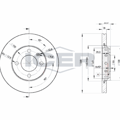 Fren Disk Ayna Ön Sağ ve Sol Volkswagen Polo III 2/4 Kapı (6N1)(09.1994->1999)  OTOZONE BD7009