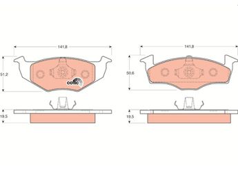Fren Disk Balata Ön TRW GDB1218  GDB1218 1H0698151A 1H0 698 151 A