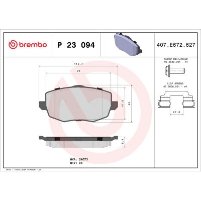 Fren Disk Balata Ön BREMBO P 23 094