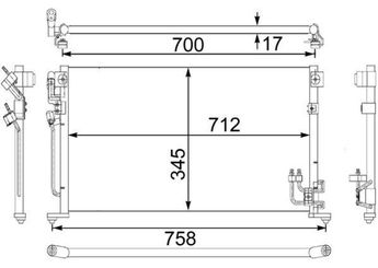 Klima Radyatörü  MAHLE AC 485 000S  MN151100 MN134204