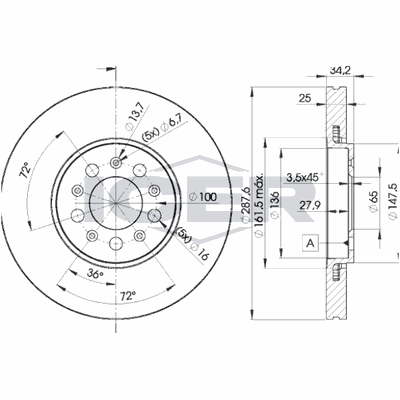 Fren Disk Ayna Ön Sağ ve Sol KRAFTVOLL 07041053